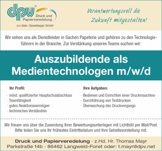 Ausbildung zum Medientechnologe - Infos und freie Plätze